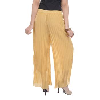 Beige wrinkled chiffon palazzo 2