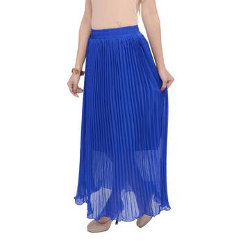 Blue wrinkled chiffon skirts 4