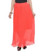 Orange wrinkled chiffon skirts