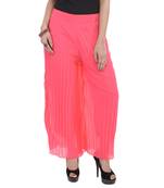 Pink wrinkled chiffon palazzo