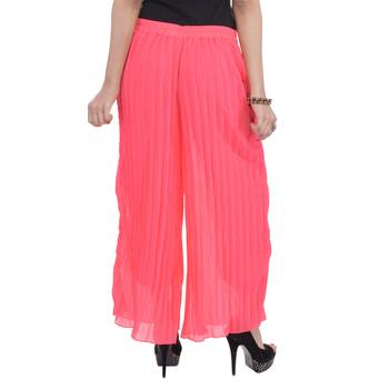 Pink wrinkled chiffon palazzo 2