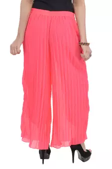 Pink wrinkled chiffon palazzo