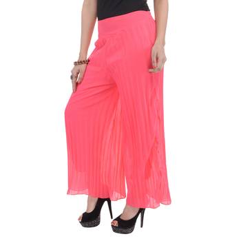 Pink wrinkled chiffon palazzo 4