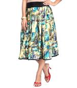 Multicolor satin knee length skirt