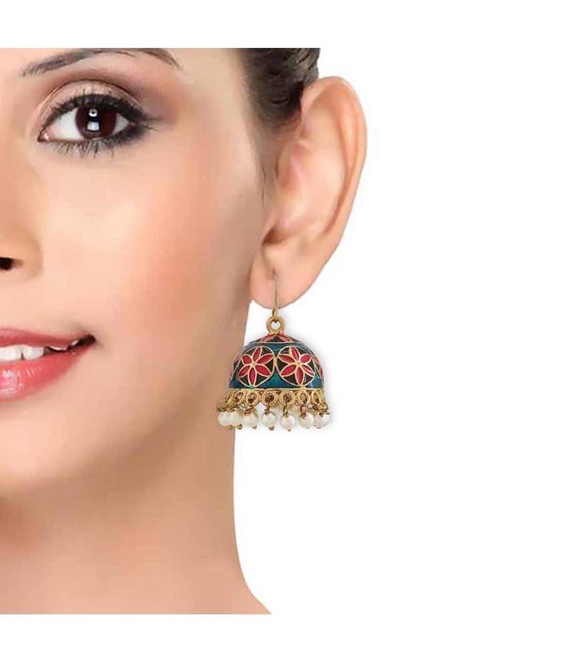 Sexy Multicolour Meenakari Party Jhumki Earrings