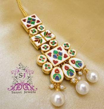 Pearl & Meenakari Maang Tikka 3