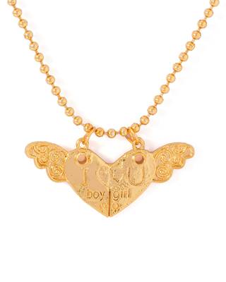 Golden Heart Pendant With Chain 1
