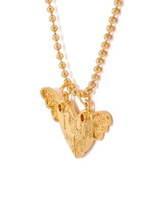 Golden Heart Pendant With Chain 2