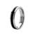 Sleek Stainless Steel Mens Ring Adorned With Black Enamel Work