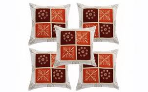 White Polysilk Cushion Cover- Set of 5 1