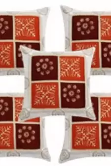 White Polysilk Cushion Cover- Set of 5
