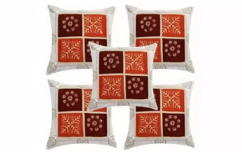 White Polysilk Cushion Cover- Set of 5