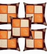 Gold Polysilk Embroidered Cushion Set