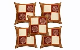 Stunning Golden Cushion Cover-Set of 5 1