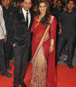 Ethnic Wear Designer Bollywood Kajol Devgan Red Saree  Award Dust 2016