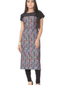 Multicolor art crepe printed kurti