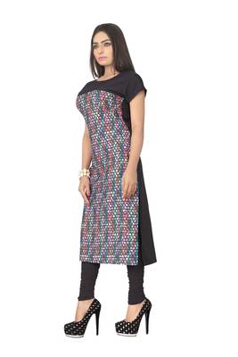 Multicolor art crepe printed kurti 3