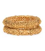Gold Plated Temple Bangle Set