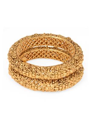 Gold Plated Temple Bangle Set 2