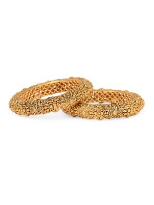 Gold Plated Temple Bangle Set 3