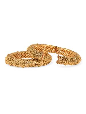 Gold Plated Temple Bangle Set 4