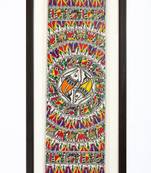 Multicolor handmade paper and  wooden frame  and  acrylic glass  wall art