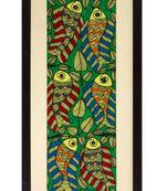 Multicolor handmade paper and  wooden frame  and  acrylic glass  wall art