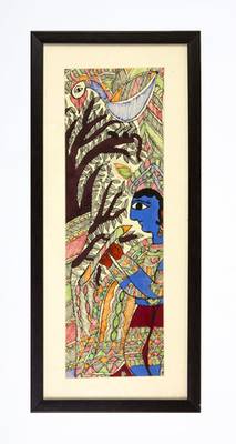 Multicolor handmade paper and  wooden frame  and  acrylic glass  wall art 1