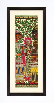 Multicolor handmade paper and  wooden frame  and  acrylic glass  wall art 1