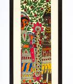 Multicolor handmade paper and  wooden frame  and  acrylic glass  wall art