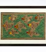Multicolor handmade paper and  wooden frame  and  acrylic glass  wall art