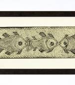 Multicolor handmade paper and  wooden frame  and  acrylic glass  wall art