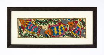 Multicolor handmade paper and  wooden frame  and  acrylic glass  wall art 1