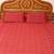 Red Geometric pattern ajrak bedsheet Hand Block Printed cotton double bedsheet