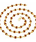 Gold Plated Rudraksh Mala Chain Long 24 inches for Men