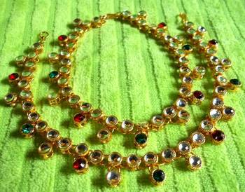 Golden Kundan Anklet 2