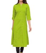 Princess Cut Kurti Linen Front Buttoned Formal Wear Kurta