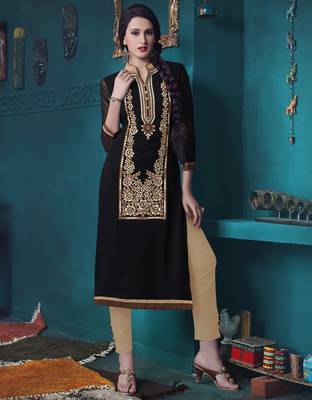Black Pure Georgette embroidered kurti 1