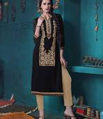 Black Pure Georgette embroidered kurti