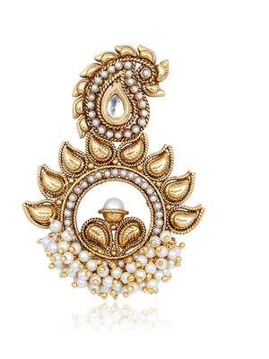 Adwitiya Collection Gold Stones And Pearls Earrings For Women 2