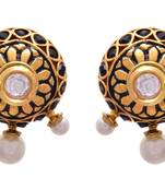Elegant & Stunning Designer Earrings with Kundan, Pearl & Meenakari.