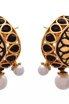 Elegant & Stunning Designer Earrings with Kundan, Pearl & Meenakari.