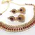 Maroon pearl gota necklace set