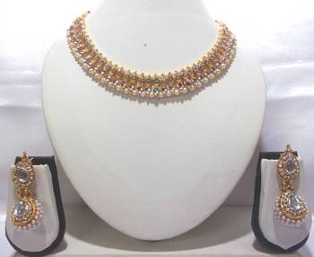 White pearl gota necklace set 1