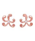 Curvy Star Rose Gold Plated Earrings for Women