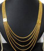 Five line Golden chain long necklace