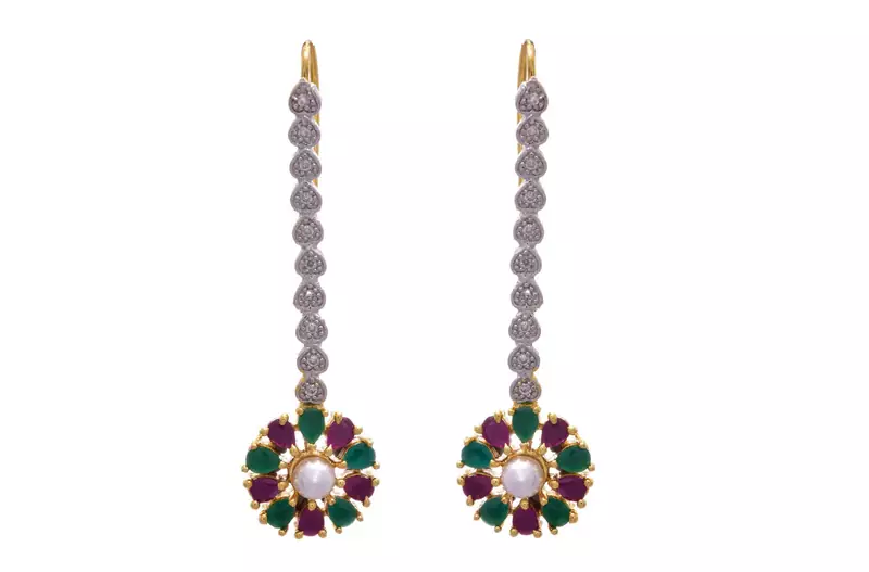 Fab Floral Cz Diamond Designer Earring
