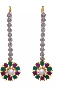 Fab Floral Cz Diamond Designer Earring