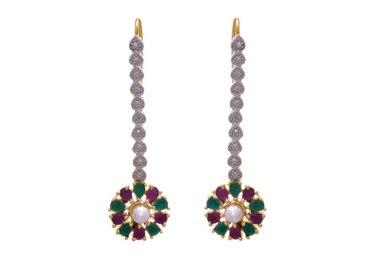 Fab Floral Cz Diamond Designer Earring