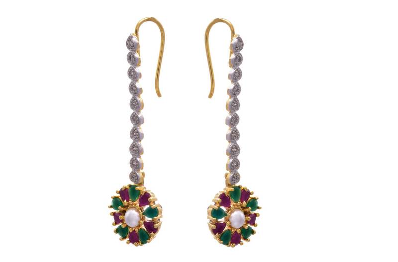 Fab Floral Cz Diamond Designer Earring